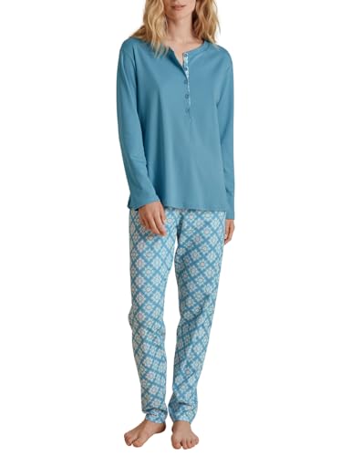 CALIDA Daylight Dreams Pyjama, lang Damen, aus 100% Baumwolle von CALIDA