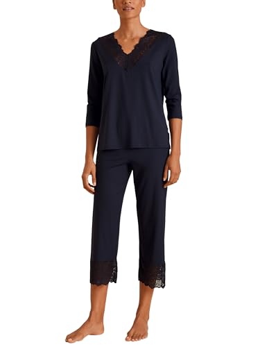 CALIDA Elegant Dreams 7/8-Pyjama Damen, luftiger Schnitt, mit Spitzendetails, fließend und anschmiegsam von CALIDA