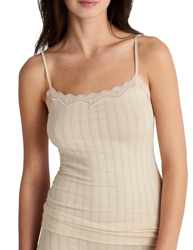 CALIDA Etude Toujours Spaghetti-Top Damen, verstellbare Träger, edle Nadelstreifen-Optik, mit Swiss+Cotton-Gütesiegel von CALIDA