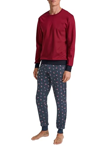 CALIDA Family & Friends Bündchen-Pyjama Herren, wärmende Baumwolle mit weichen Bündchen von CALIDA