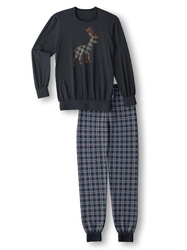 CALIDA Family & Friends Bündchen-Pyjama Kinder, aus 100% Bio-Baumwolle, mit weichen Rippbündchen an den Abschlüssen von CALIDA