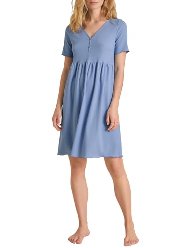 CALIDA Favourites Harmony Nightshirt Hydrangea Blue, 1 Stück, Größe 36-38 von CALIDA