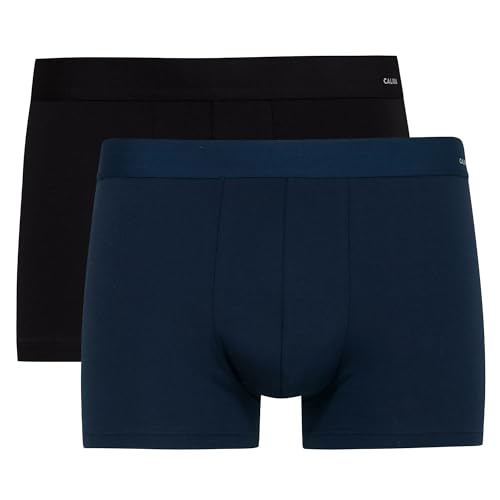 CALIDA Herren Boxershorts, 2er Pack - Cotton Code, Elastikbund, Activity Cotton Schwarz/Dunkelblau M (50) von CALIDA