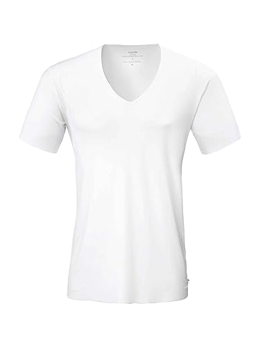 CALIDA Herren Unterhemd Clean Line, weiß aus Tencel, Modal und Elastan, mit V-Ausschnitt, Größe: 50 von CALIDA