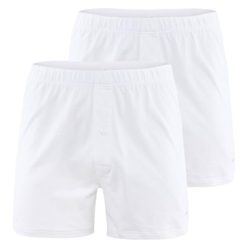 CALIDA Herren Jersey Boxershorts, 2er Pack - Cotton Code, einfarbig, 100% Baumwolle Weiß M (50) von CALIDA