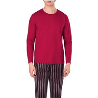 CALIDA Herren Longsleeve rot Jersey-Baumwolle unifarben von CALIDA