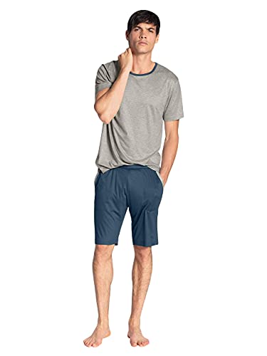 CALIDA Herren Love Nature Pyjamaset Kurz Zweiteiliger Schlafanzug, Gravel Melé, 56 EU von CALIDA