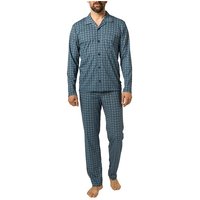 CALIDA Herren Pyjama blau Baumwoll-Jersey gemustert von CALIDA