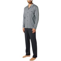 CALIDA Herren Pyjama blau Jersey-Baumwolle gemustert von CALIDA