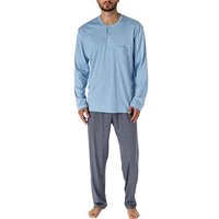 CALIDA Herren Pyjama blau Jersey-Baumwolle gemustert von CALIDA