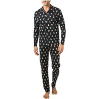 CALIDA Herren Pyjama blau Jersey-Baumwolle gemustert von CALIDA