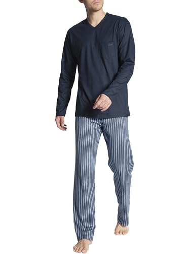 CALIDA Relax Imprint Pyjama lang Herren, aus 100% Baumwolle, Hose mit stoffbezogenem Gummibund von CALIDA