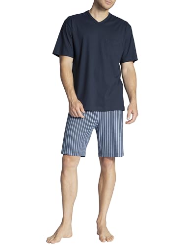 CALIDA Relax Imprint Kurz-Pyjama Herren, aus 100% Baumwolle, Hose mit stoffbezogenem Gummibund von CALIDA
