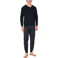 CALIDA Herren Pyjama blau Jersey-Baumwolle gemustert von CALIDA