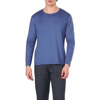 CALIDA Herren Longsleeve blau Jersey-Baumwolle unifarben von CALIDA
