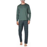 CALIDA Herren Schlafanzug grün Jersey-Baumwolle kariert von CALIDA