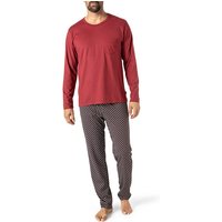 CALIDA Herren Pyjama rot Jersey-Baumwolle gemustert von CALIDA