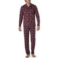 CALIDA Herren Pyjama rot Jersey-Baumwolle gemustert von CALIDA