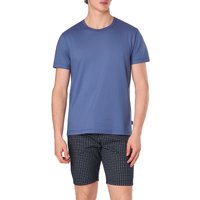 CALIDA Herren T-Shirt blau Jersey-Baumwolle unifarben von CALIDA