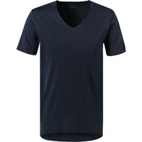 CALIDA Herren T-Shirt blau Viskose unifarben von CALIDA