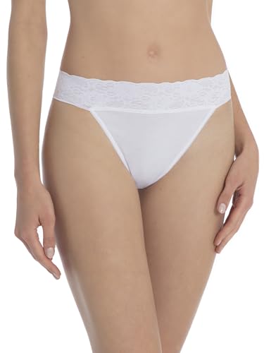 CALIDA Iconics Tangaslip Damen, aus 100% Baumwolle, Spitze am Beinausschnitt von CALIDA