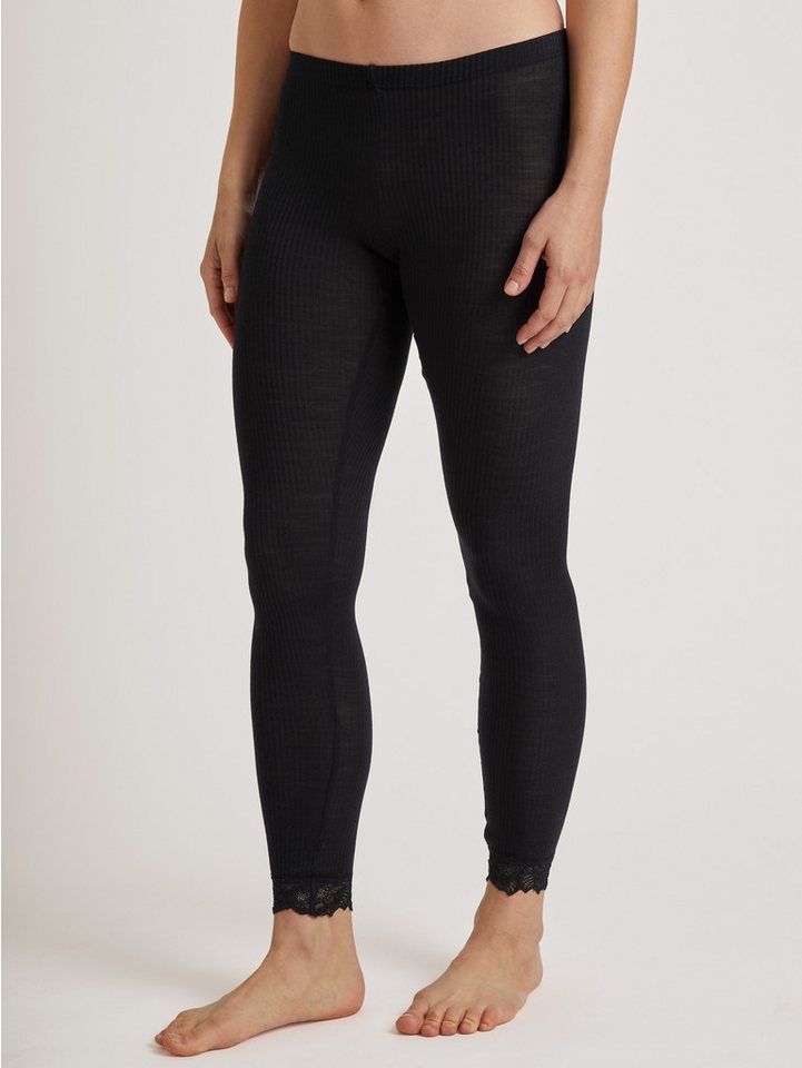 CALIDA Leggings Silky Wool Joy mit Spitzensaum, elastisch, wärmend, Feinripp-Qualität von CALIDA