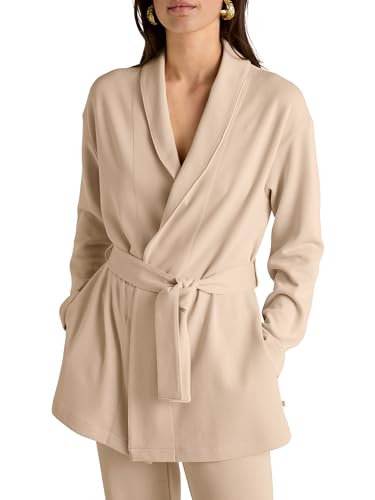 CALIDA Lounge Rosy Jacke mit Bindeband Damen, atmungsaktiv und temperaturausgleichend, pflegeleicht von CALIDA