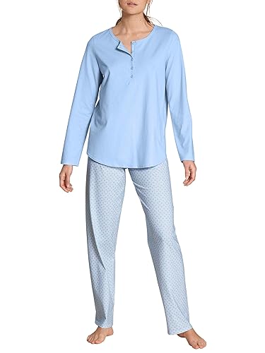 Calida Damen Lovely Nights Pyjamaset, Blickdicht, Cerulean Blue, 48-50 von CALIDA