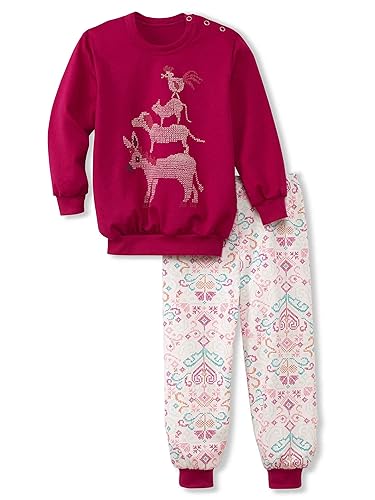 CALIDA Mädchen Toddlers Folk Pyjamaset, Sangria Pink, 92 EU von CALIDA