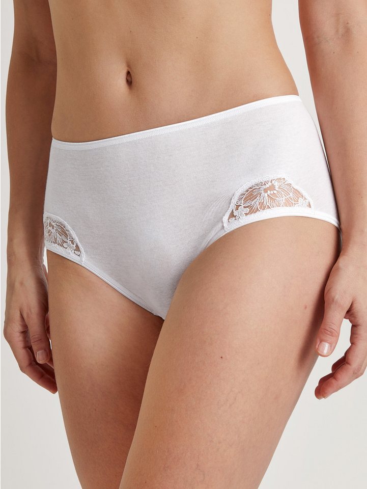 CALIDA Midislip Cotton Desire Feinripp-Qualität, Pure Cotton, elastisch, Spitze von CALIDA