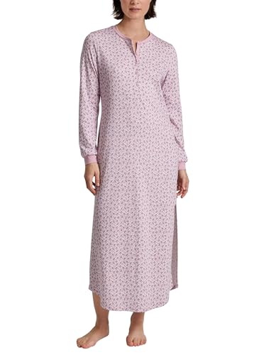 CALIDA Midnight Flowers Langarm-Nachthemd Damen, Länge 130cm, aus 100% Dicker Baumwolle von CALIDA