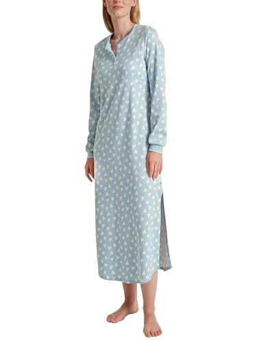 CALIDA Midnight Love Langarm-Nachthemd Damen, Länge 130cm, aus 100% Dicker Baumwolle von CALIDA