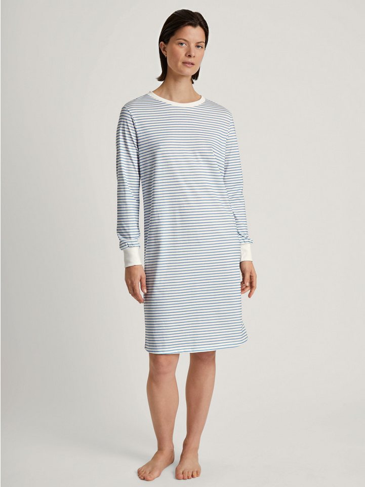 CALIDA Nachthemd Cotton Stripes leicht & atmungsaktiv, Pure Cotton, weich, Langarm, bequem von CALIDA