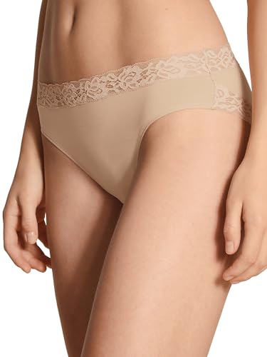 CALIDA Natural Comfort Lace Slip Damen, Regular Cut, aus hochwertiger PIMA-Baumwolle, mit femininen Spitzendetails von CALIDA