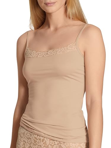 CALIDA Natural Comfort Lace Spaghetti-Top Damen, Funktionelles Spaghetti-Top mit Spitze am Ausschnitt, verstellbare Träger von CALIDA