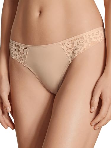 CALIDA Natural Comfort Lace String Damen, niedrig geschnitten, aus hochwertiger Supima-Baumwolle, mit Spitzendetails von CALIDA