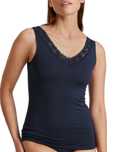 CALIDA Natural Comfort Lace Tank-Top Damen, V-Ausschnitt, aus hochwertiger PIMA-Baumwolle von CALIDA