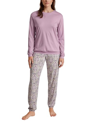 CALIDA Orient Dreams Bündchen-Pyjama Damen, aus 100% Supima-Baumwolle von CALIDA