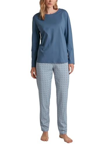 CALIDA Ornament Nights Pyjama, lang Damen, aus 100% Baumwolle von CALIDA