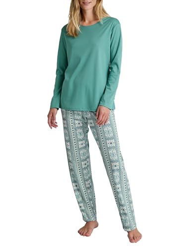 CALIDA Palm Dreams Pyjama, lang Damen, weich, pflegeleicht, natürliche Wärmeisolation von CALIDA