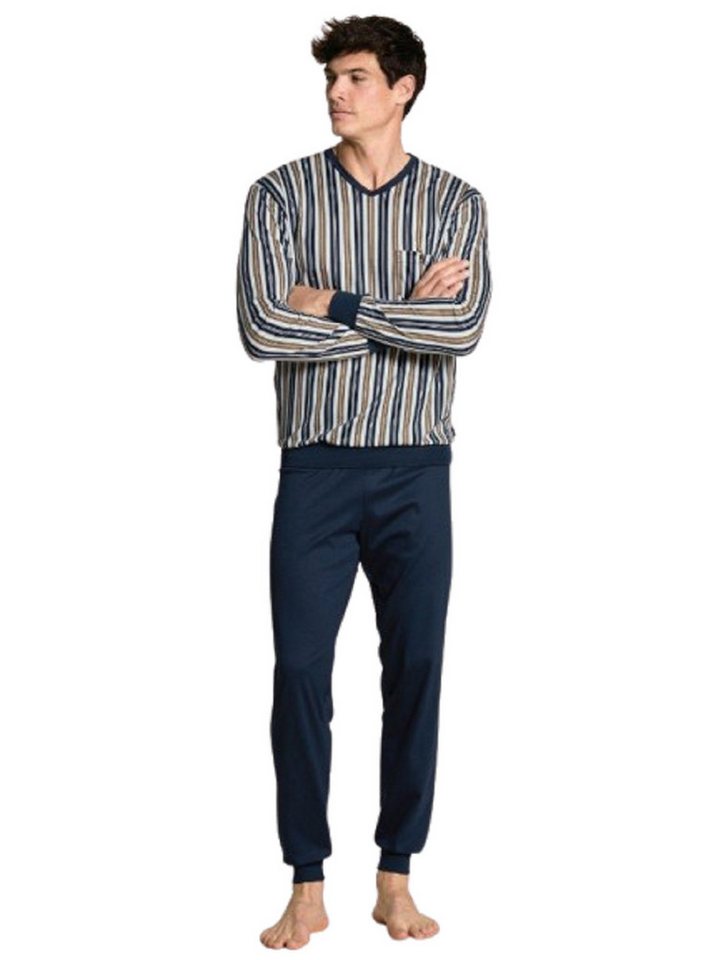 CALIDA Pyjama Calida Herren Bündchenpyjama 42965 blau (1 Stück, 1 tlg., 1 Stück) von CALIDA