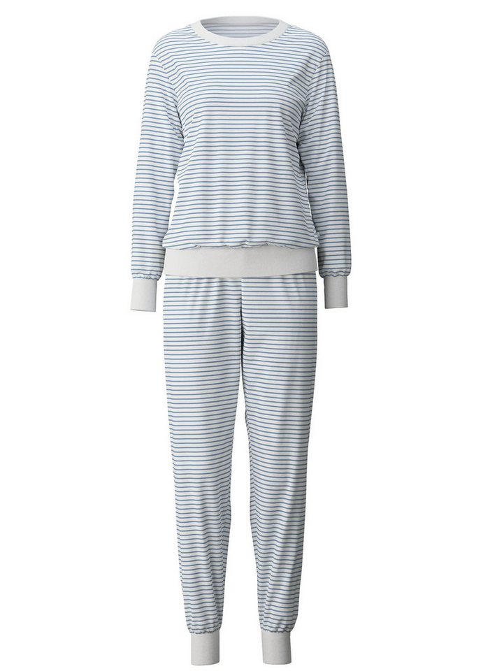 CALIDA Pyjama Calida Damen Bündchenpyjama 48591 Endless Sky (1 Stück, 1 tlg., 1 Stück) bequem von CALIDA
