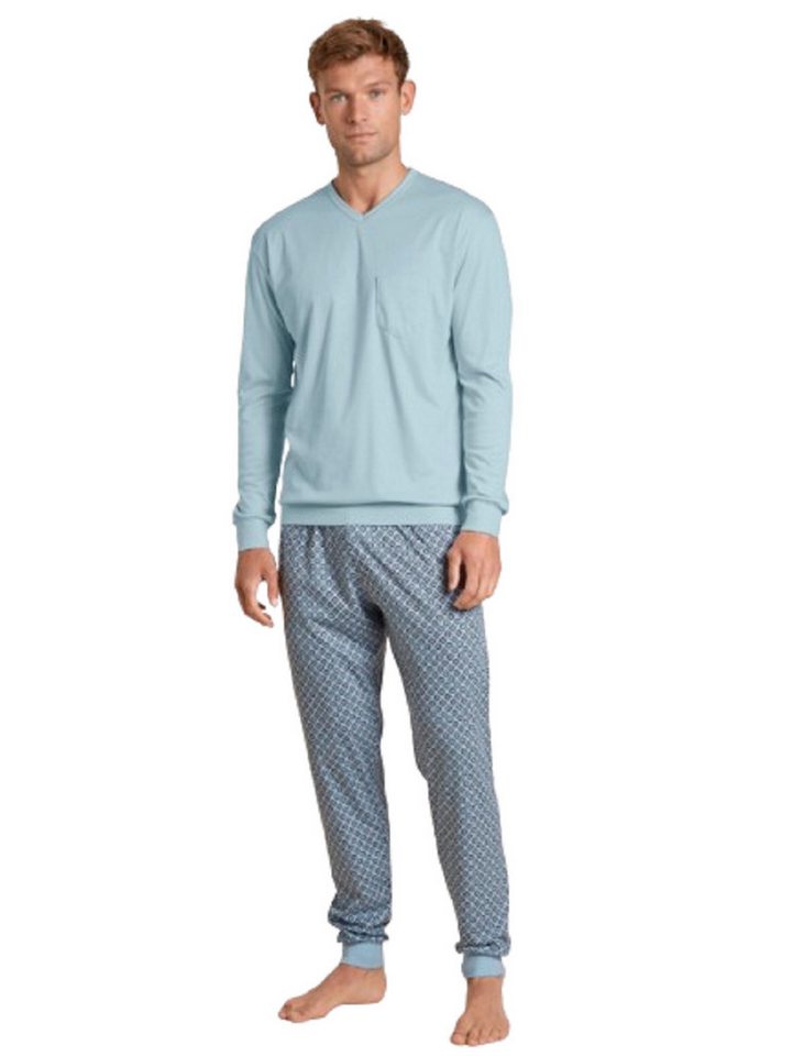 CALIDA Pyjama Calida Herren Bündchenpyjama 42286 tempest blue (1 tlg., 1 Stück) von CALIDA