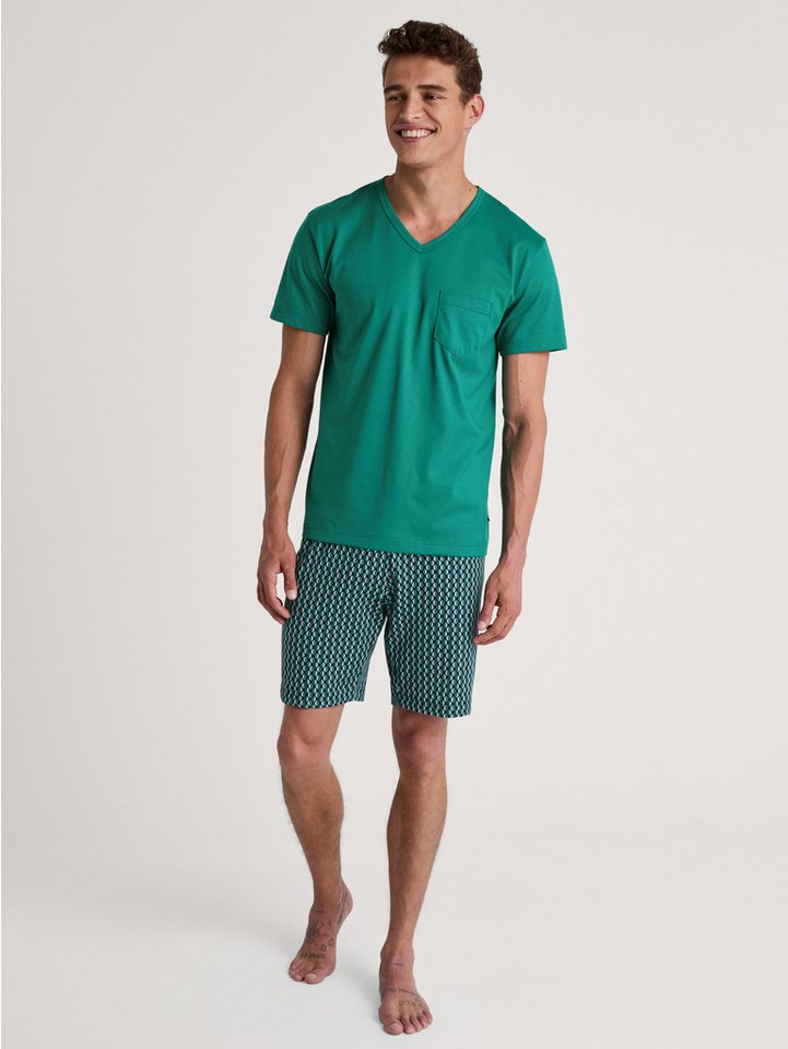 CALIDA Pyjama Calida Herren Kurzpyjama 47187 Pond Green (1 Stück, 1 tlg., 1 Stück) weich auf der Haut von CALIDA