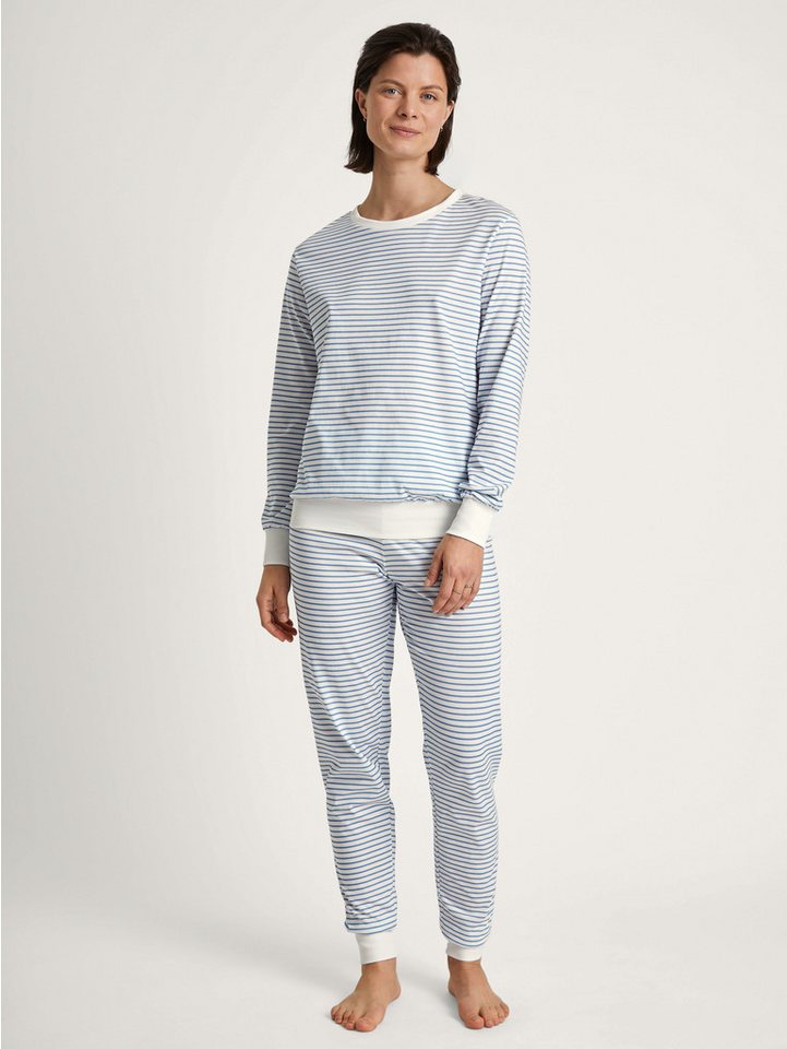 CALIDA Schlafanzug Cotton Stripes (2 tlg) mit weichen Rippbündchen an den Abschlüssen von CALIDA