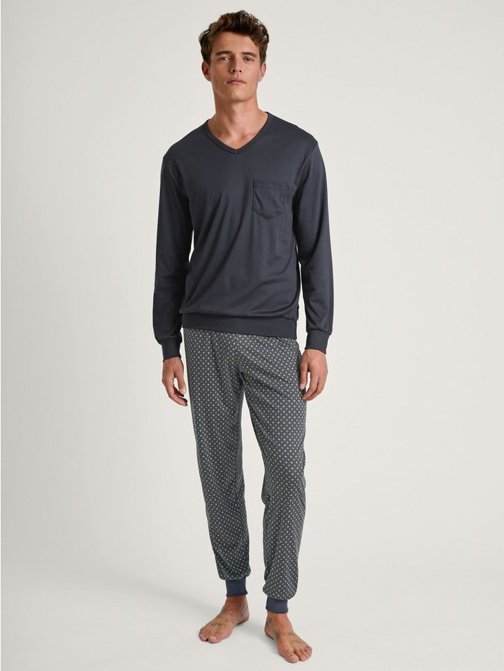 CALIDA Pyjama Relax Swiss Edition (2 tlg) mit soften Bündchen an Abschlüssen von CALIDA