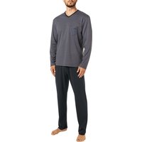 CALIDA Herren Pyjama blau Jersey-Baumwolle Gestreift Comfort Fit von CALIDA