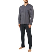 CALIDA Herren Pyjama blau Jersey-Baumwolle Gestreift Comfort Fit von CALIDA