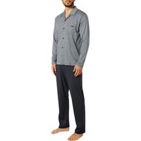 CALIDA Herren Pyjama blau Jersey-Baumwolle Gemustert Comfort Fit von CALIDA