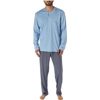 CALIDA Herren Pyjama blau Jersey-Baumwolle Gemustert von CALIDA